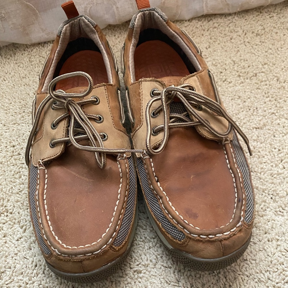 Men's Sperry Top-Sider Boatyard Waterproof Tan Moccasins Size 13